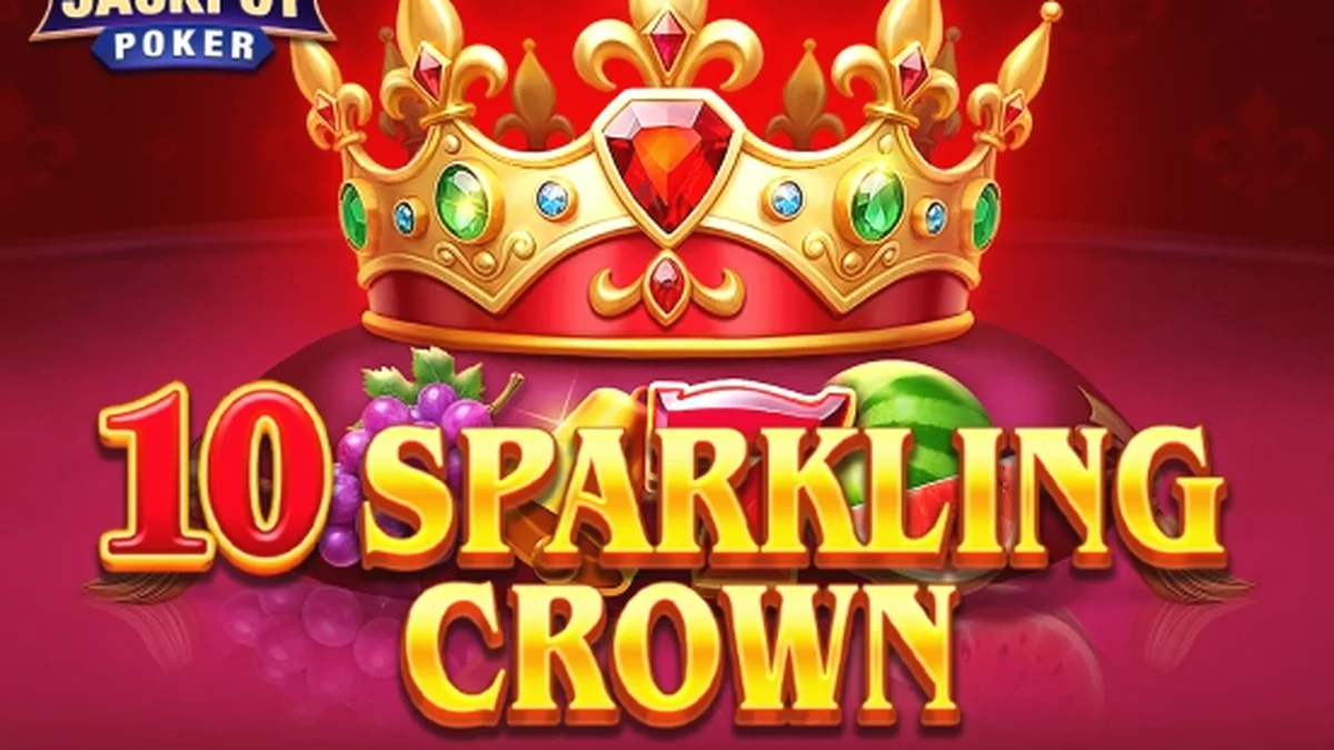 10 Sparkling Crown slot machine interface na may mga prutas at korona